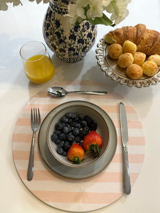 Placemat Cover Blush Stripe