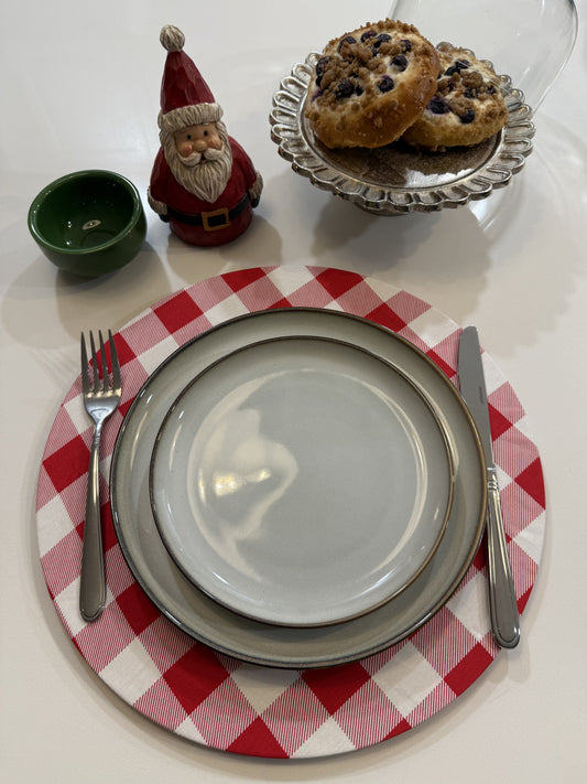 Christmas Placemat Cover Rosy Reds