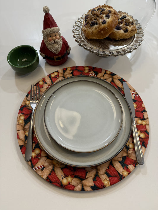 Christmas Placemat Cover Candy Cane Charm